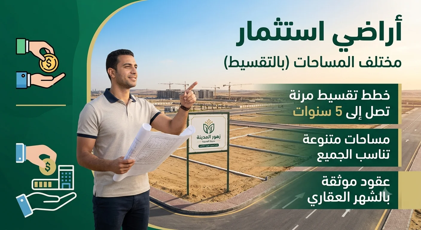 أراضي استثمار مختلف المساحات بالتقسيط