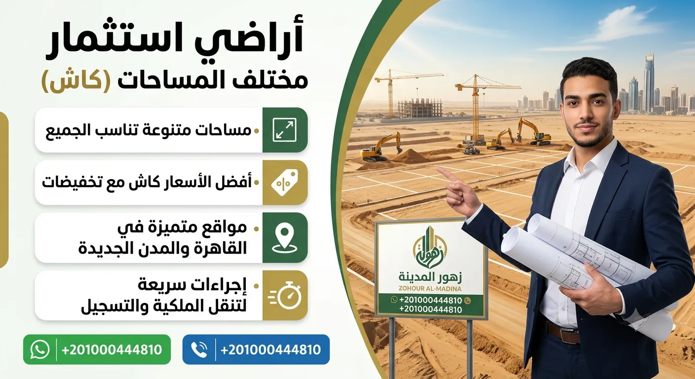أراضي استثمار مختلف المساحات كاش